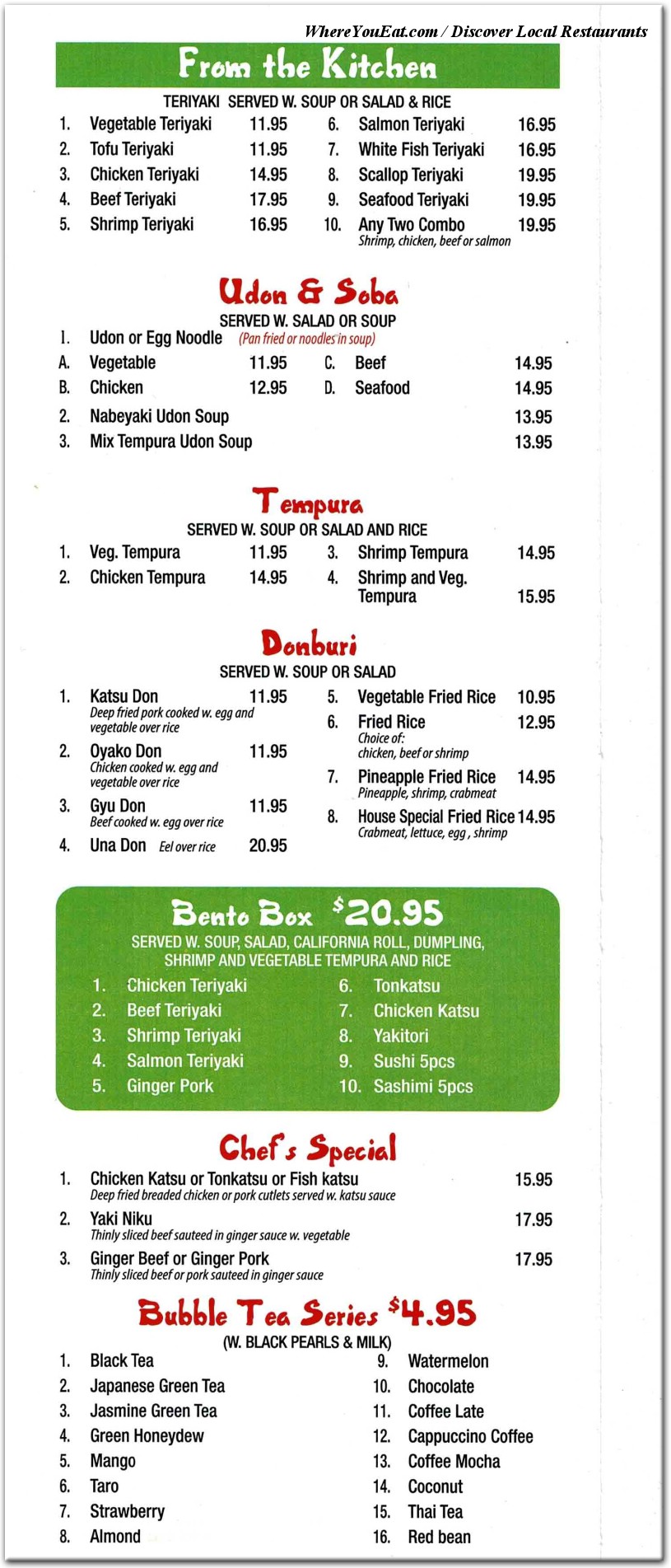 menu